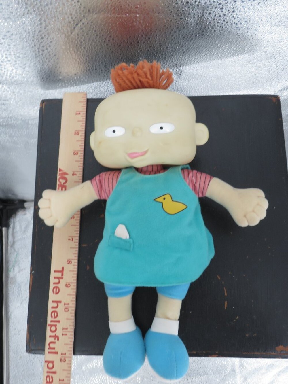 Vintage 1998 Rugrats Dil Pickles Plush Doll Teal Blue 12" Mattel Viacom Toy 90's